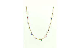 Corrente de Óculos Cristal Confete Semijoia Folheada em Ouro Femi Hearts Corrente de Óculos Cristal Confete Semijoia Folheada em Ouro Femi Hearts